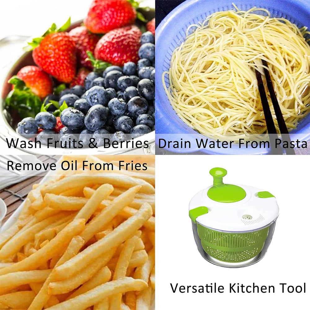 LMETJMA 5L Large Salad Spinner Vegetable Washer Dryer Drainer