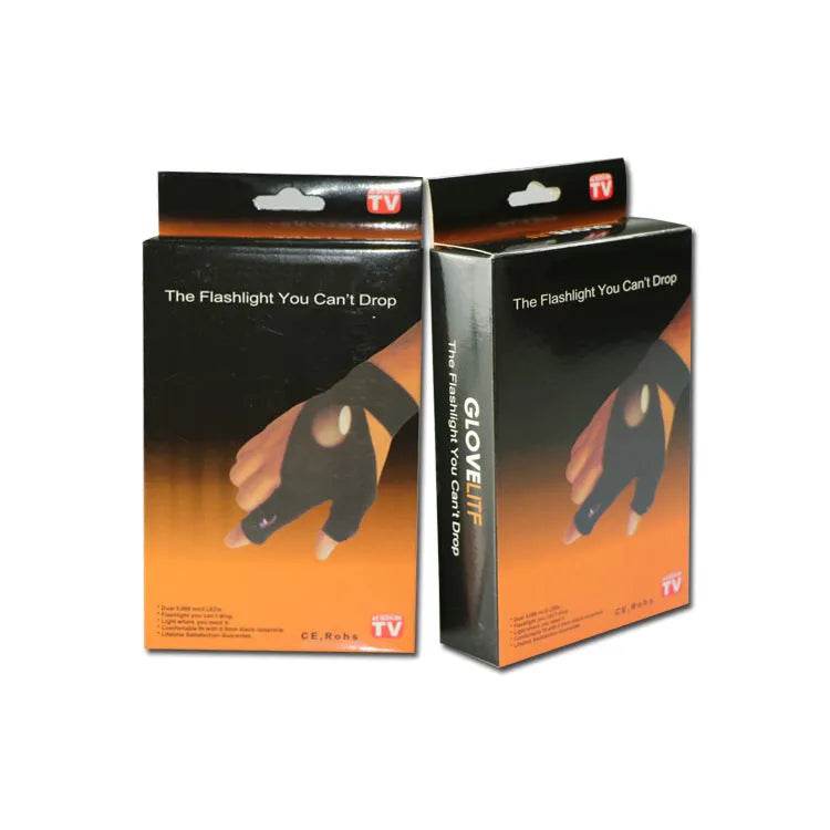 LED Outdoor Flashlight Fishing Half Finger Sports Lighted Gloves