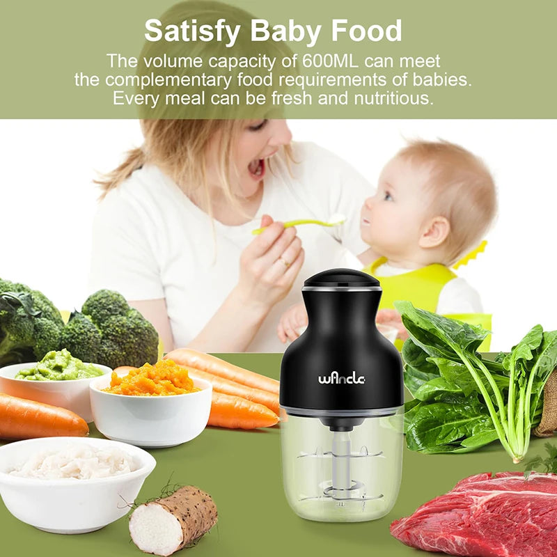 Wancle 0.6L Electric Meat Grinder and Food Processor 350W