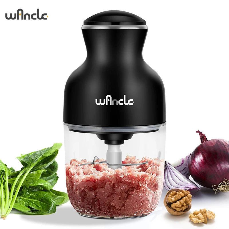 Wancle 0.6L Electric Meat Grinder and Food Processor 350W
