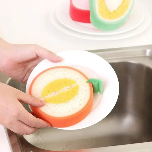Fruit Shape Sponge Dish Towel for Kitchen Pot and Dish Cleaning