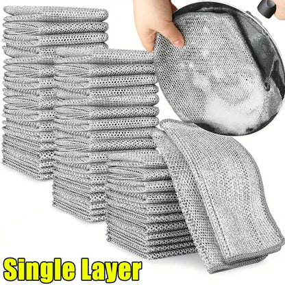 Metal Steel Wire Dishcloth for Kitchen Pot and Dish Cleaning