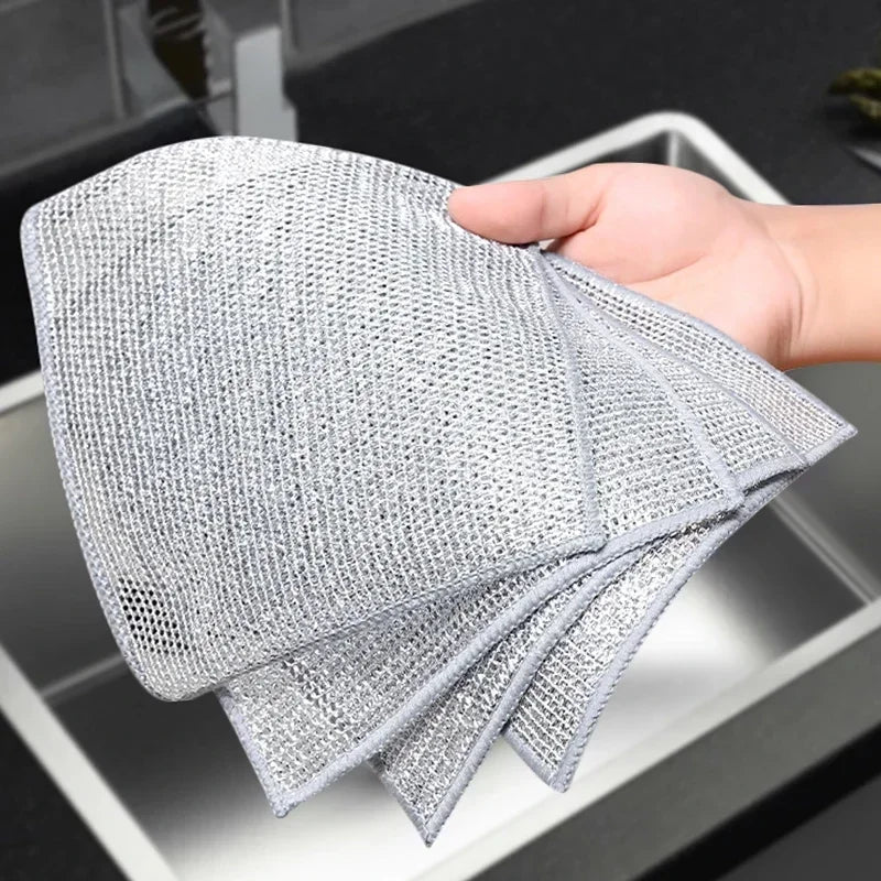 Metal Steel Wire Dishcloth for Kitchen Pot and Dish Cleaning