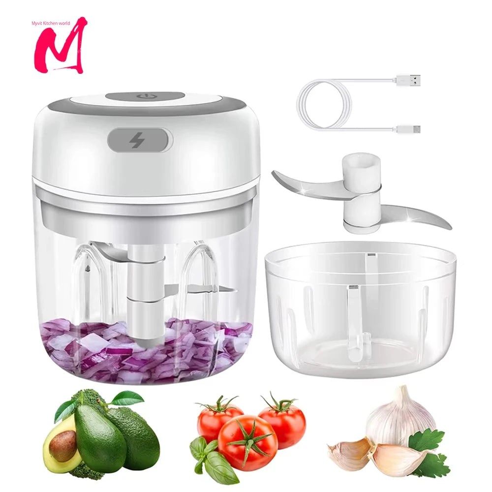 Electric Garlic Mincer 250ML USB Mini Vegetable & Food Chopper