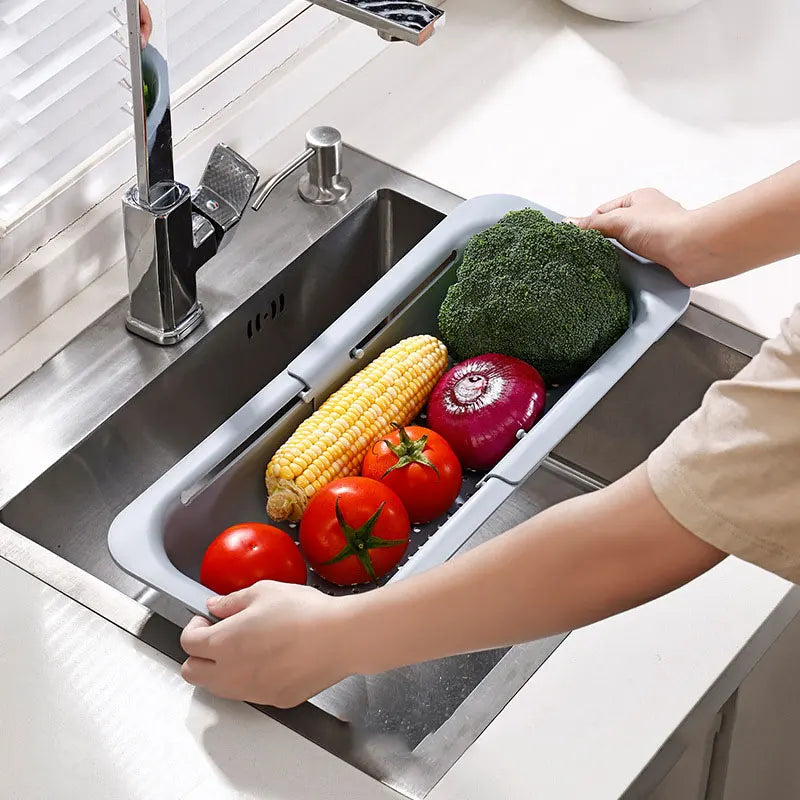 Retractable Sink Drain Rack – Adjustable Dish & Vegetable Basket