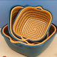 Double Layer Plastic Colander & Drain Basket for Kitchen and Fruits