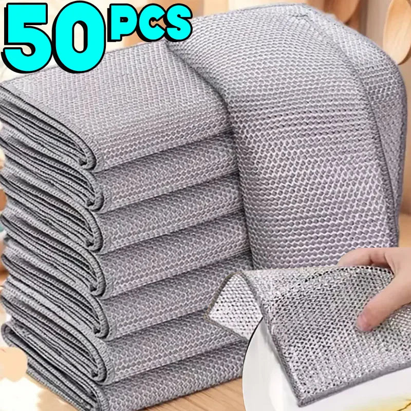 Metal Steel Wire Dishcloth for Kitchen Pot and Dish Cleaning