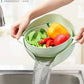 Double Layer Vegetable Drain Basket with Handle for Kitchen Use