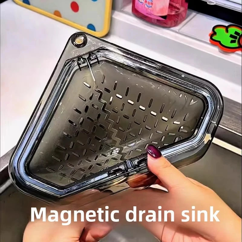 Removable Magnetic Kitchen Sink Strainer Basket with Detachable Filter