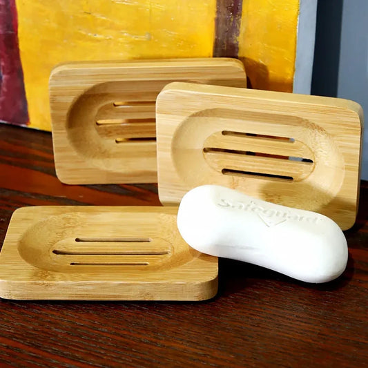 Bamboo Wooden Soap Dish – Bar Soap Holder for Bathroom & Kitchen