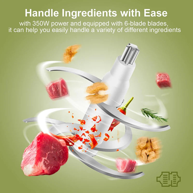 Wancle 0.6L Electric Meat Grinder and Food Processor 350W