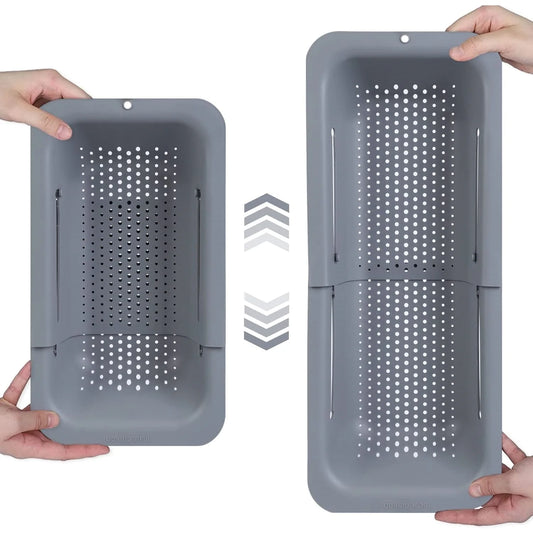 Retractable Sink Drain Rack – Adjustable Dish & Vegetable Basket