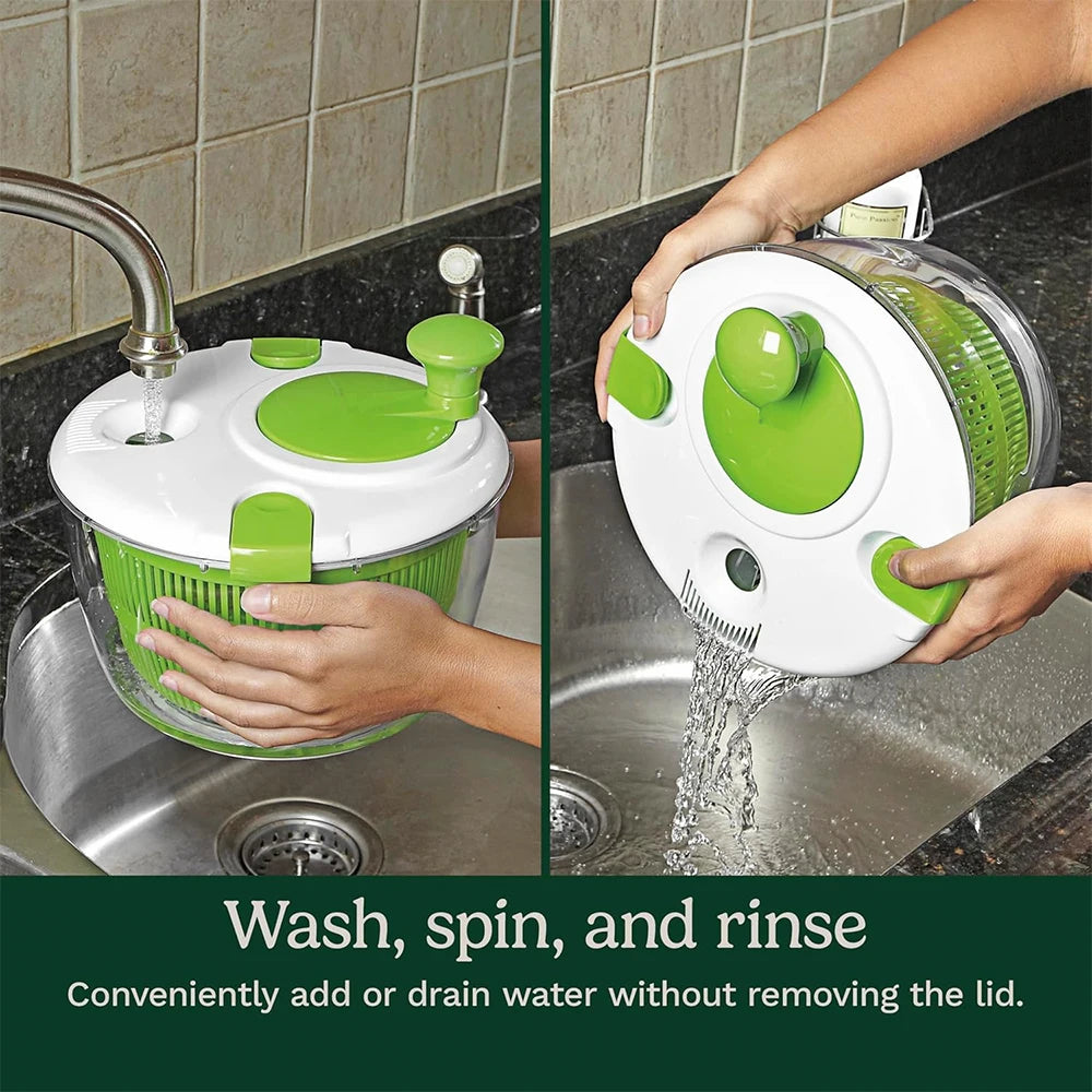 LMETJMA 5L Large Salad Spinner Vegetable Washer Dryer Drainer