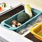 Telescopic Kitchen Organizer Sink Rack & Vegetable Drain Basket