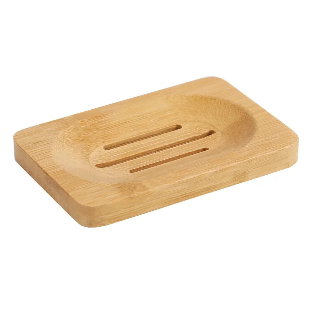 Bamboo Wooden Soap Dish – Bar Soap Holder for Bathroom & Kitchen
