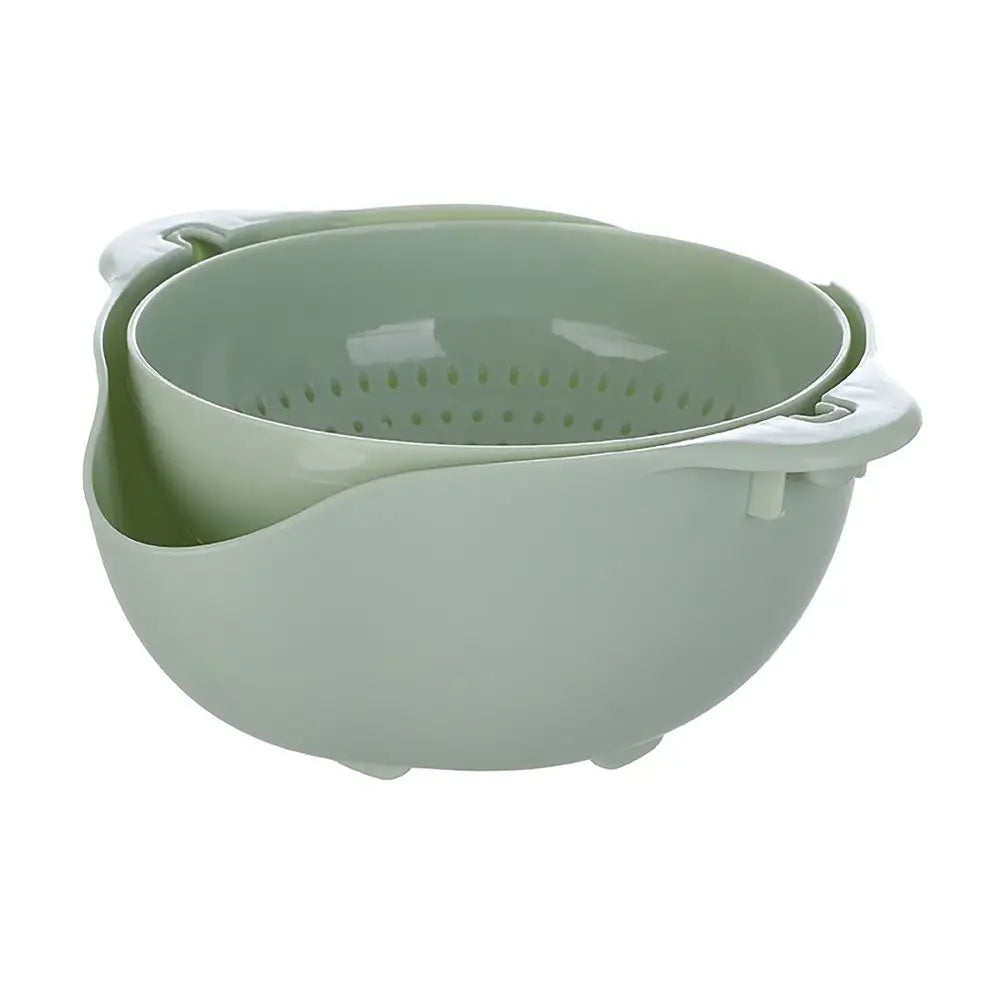 Double Layer Vegetable Drain Basket with Handle for Kitchen Use
