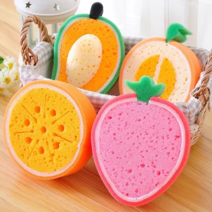 Fruit Shape Sponge Dish Towel for Kitchen Pot and Dish Cleaning
