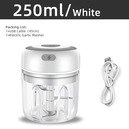 Electric Garlic Mincer 250ML USB Mini Vegetable & Food Chopper