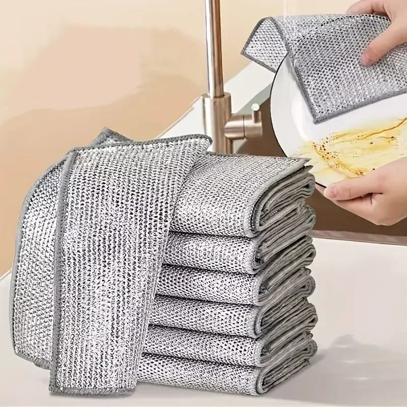 Metal Steel Wire Dishcloth for Kitchen Pot and Dish Cleaning