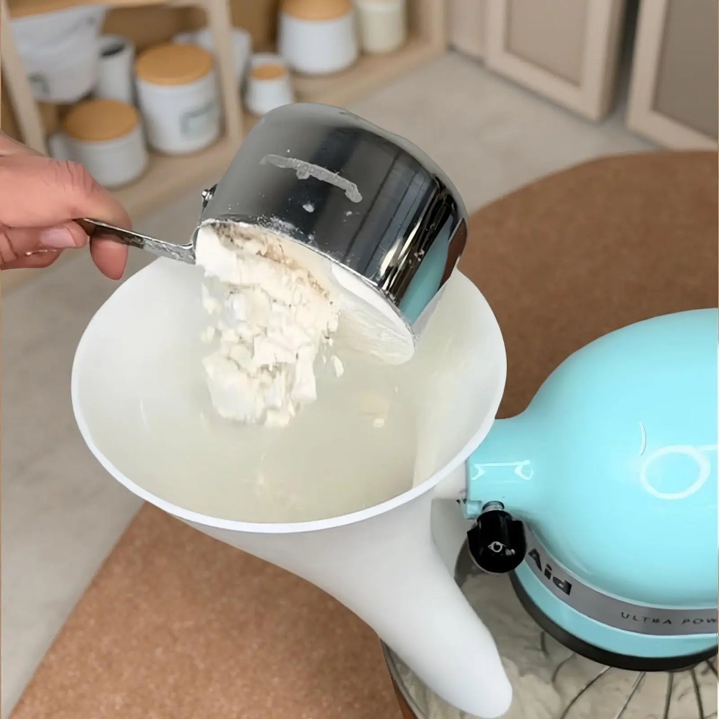 Flour Funnel Attachment for Kitchen Aid Stand Mixer KSM150 5-Quart
