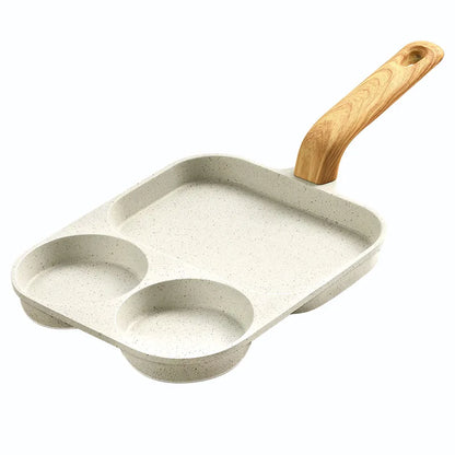 3-in-1 Non-Stick Egg and Burger Frying Pan for Breakfast Cooking