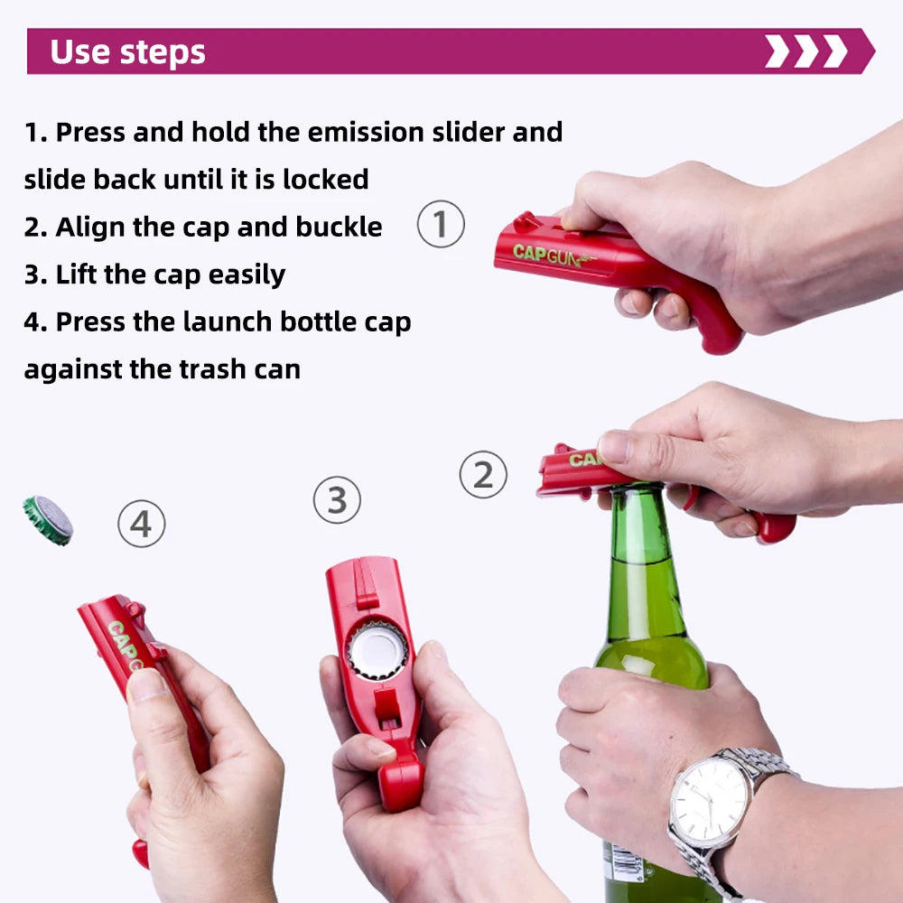 Cap Gun Beer Bottle Opener Portable Party Bar Tool