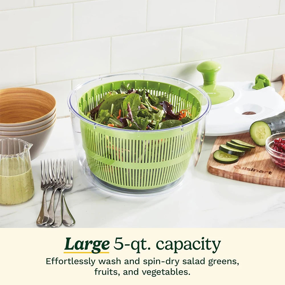LMETJMA 5L Large Salad Spinner Vegetable Washer Dryer Drainer