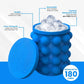 2-in-1 Silicone Ice Cube Tray & Ice Bucket for Whisky, Beer and Cold Drinks