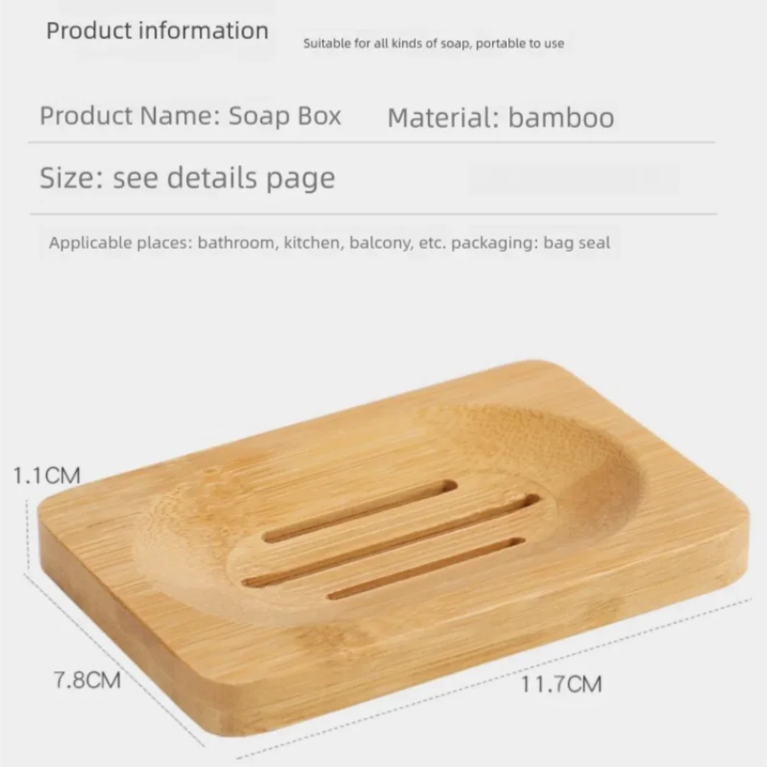 Bamboo Wooden Soap Dish – Bar Soap Holder for Bathroom & Kitchen