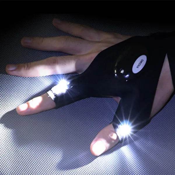 LED Outdoor Flashlight Fishing Half Finger Sports Lighted Gloves